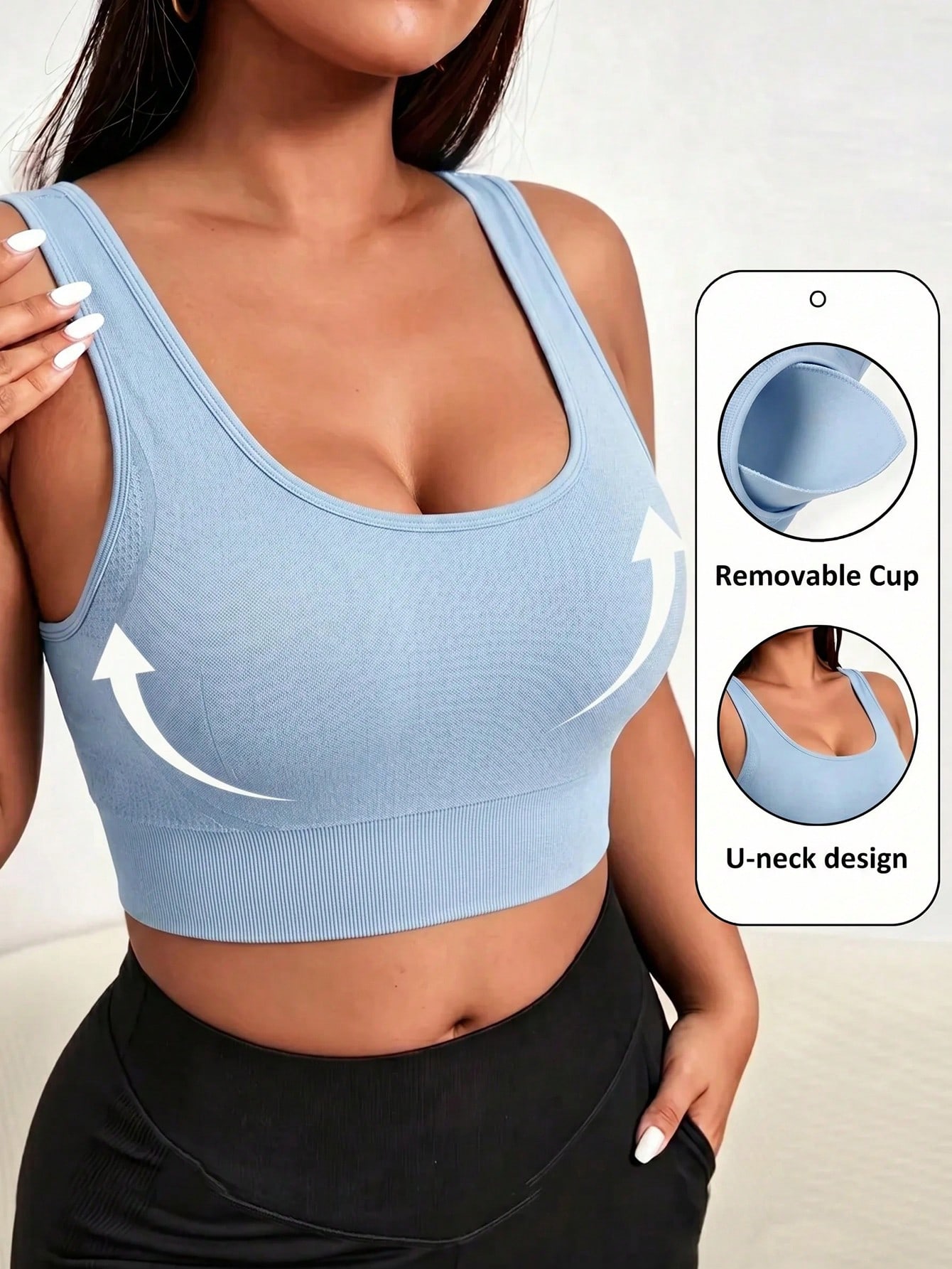 Sports Bra Racerback - Nahtloser Sport-BH in Übergröße für Damen,