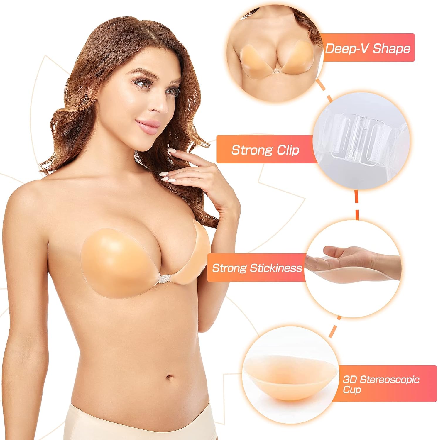 Push-Up-BH ohne Bügel aus fest – Push Up Bra Silicone Bewertung und Preis